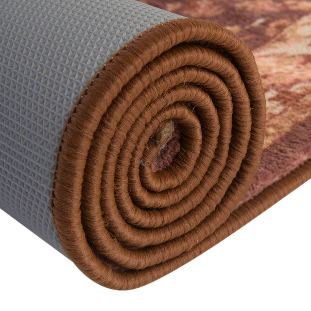 Coffee Brown 2' 2 x 6' Medina Washable Runner Rug
