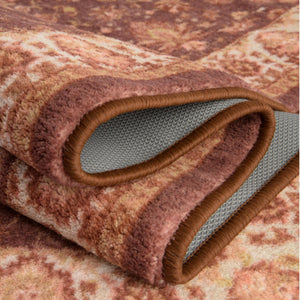 Coffee Brown 2' 2 x 6' Medina Washable Runner Rug