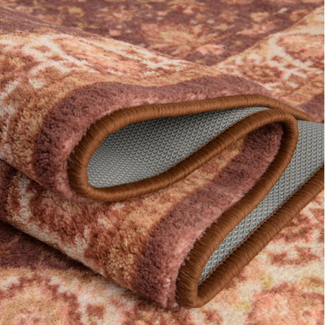 Coffee Brown 2' 2 x 6' Medina Washable Runner Rug