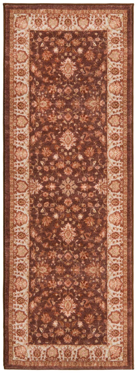 Coffee Brown 2' 2 x 6' Medina Washable Runner Rug