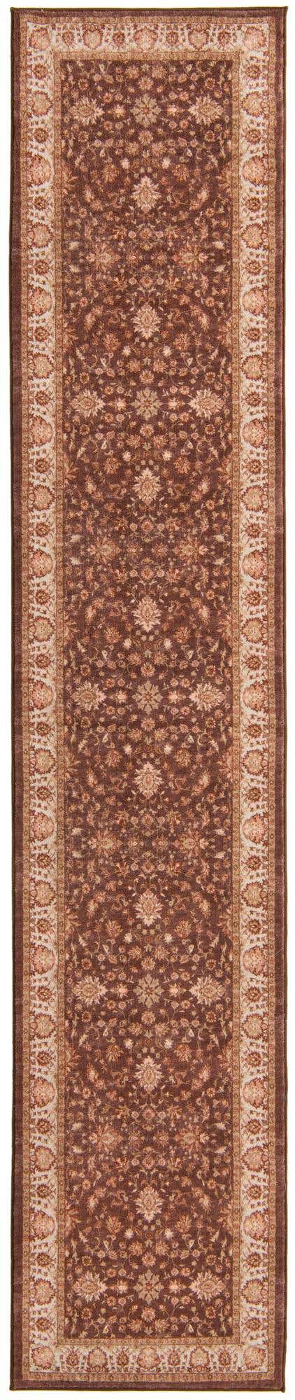 Coffee Brown 3' x 13' Medina Washable Runner Rug