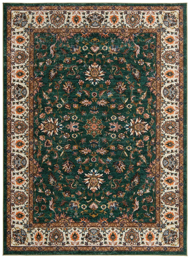 Emerald Green 7' x 9' Medina Washable Rectangle Rug