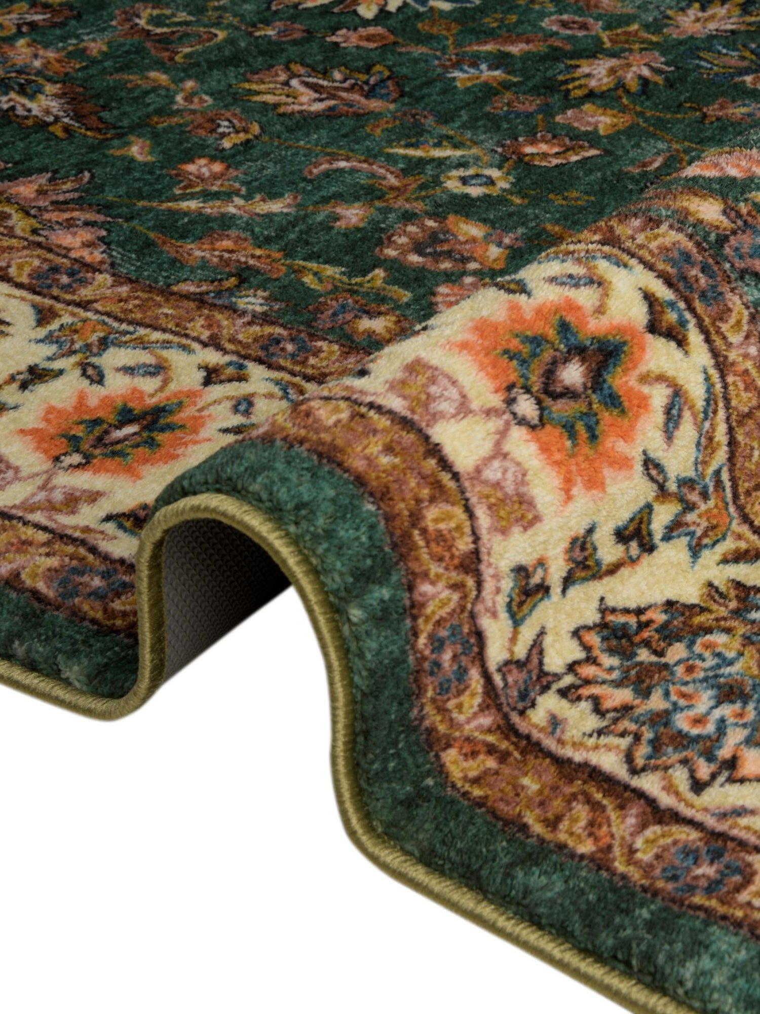 Washable Emerald Green 7' 10 x 10' 4 Medina Rectangle Area Rug Easy to Clean Stain Resistant & Durable Polyester Classic Carpet for Home Decor & Design for Sale at Rug Engine