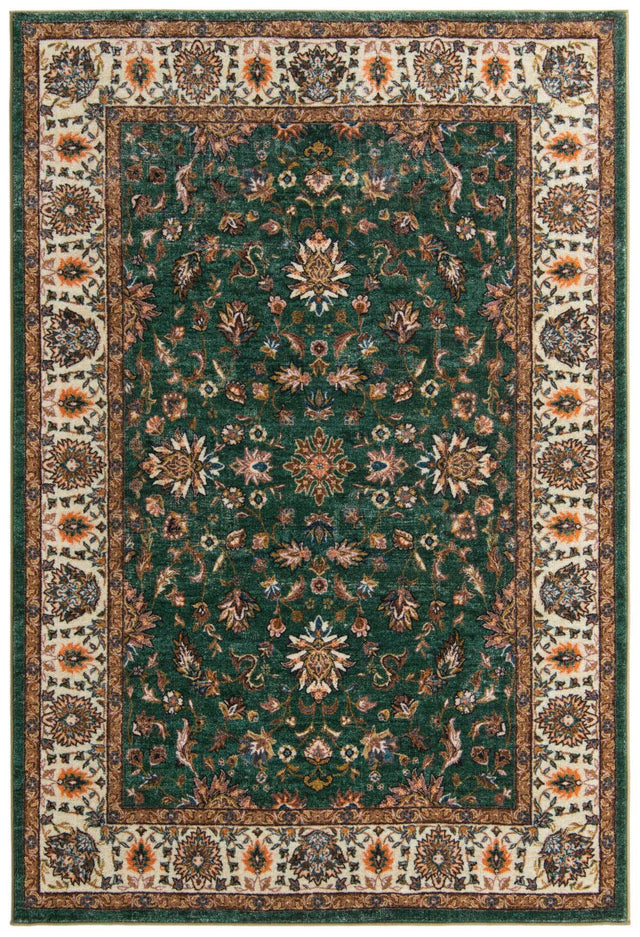 Emerald Green 5' 3 x 8' Medina Washable Rectangle Rug