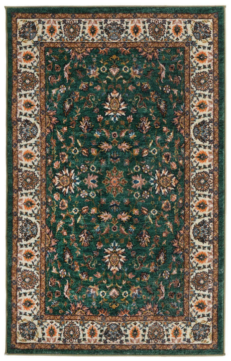 Emerald Green 3' 3 x 5' 3 Medina Washable Rectangle Rug