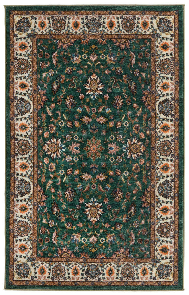 Emerald Green 3' 3 x 5' 3 Medina Washable Rectangle Rug