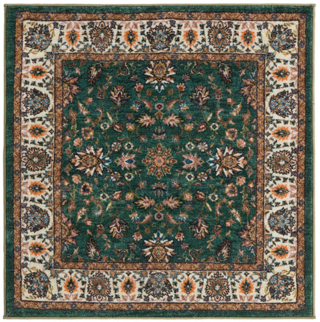 Emerald Green 3' 3 x 3' 3 Medina Washable Square Rug