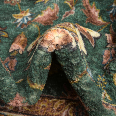 Washable Emerald Green 7' 10 x 7' 10 Medina Square Area Rug Easy to Clean Stain Resistant & Durable Polyester Classic Carpet for Home Decor & Design for Sale at Rug Engine