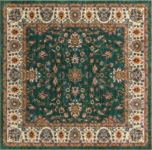 Emerald Green 8' x 8' Medina Washable Square Rug