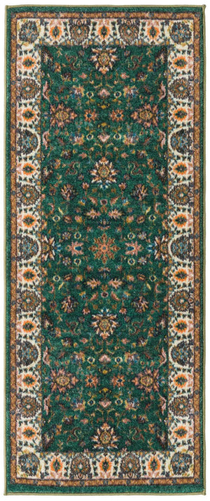 Emerald Green 2' 2 x 5' Medina Washable Runner Rug