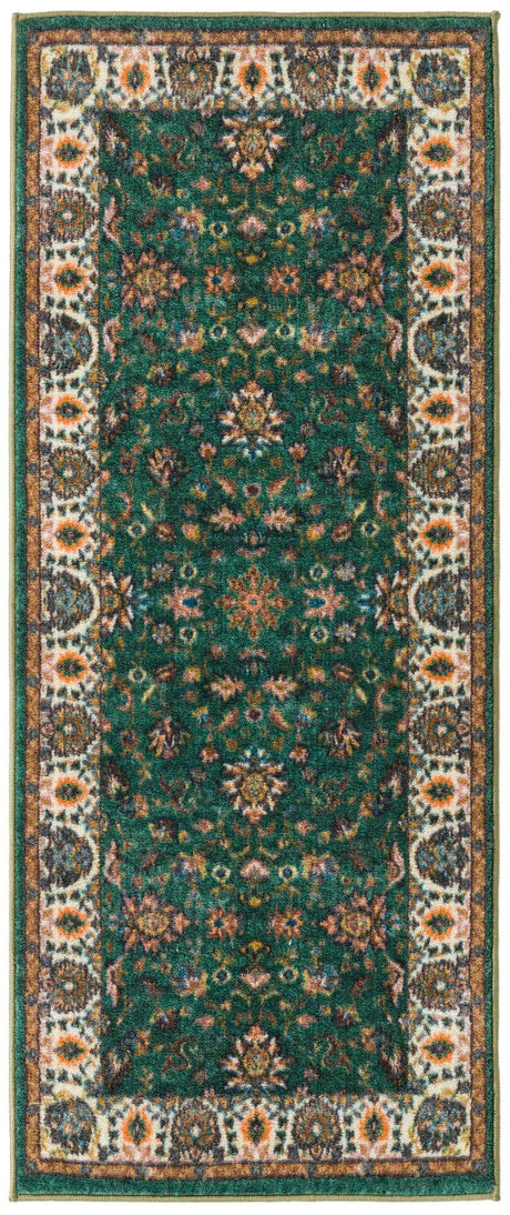 Emerald Green 2' 2 x 5' Medina Washable Runner Rug