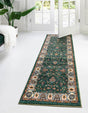 Washable Emerald Green 2' 2 x 7' 10 Medina Runner Area Rug Easy to Clean Stain Resistant & Durable Polyester Classic Carpet for Home Decor & Design for Sale at Rug Engine