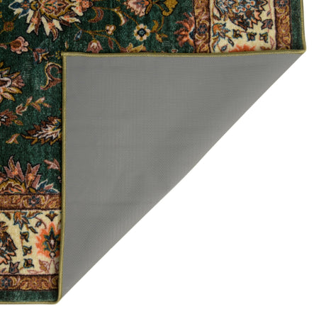 Washable Emerald Green 2' 2 x 5' Medina Runner Area Rug Easy to Clean Stain Resistant & Durable Polyester Classic Carpet for Home Decor & Design for Sale at Rug Engine