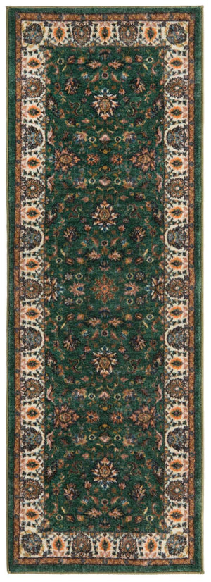 Emerald Green 2' 2 x 6' Medina Washable Runner Rug