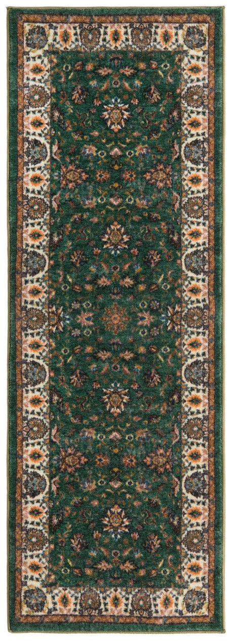 Emerald Green 2' 2 x 6' Medina Washable Runner Rug