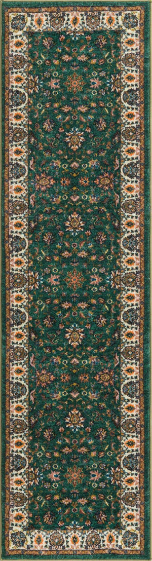 Emerald Green 2' 2 x 8' Medina Washable Runner Rug