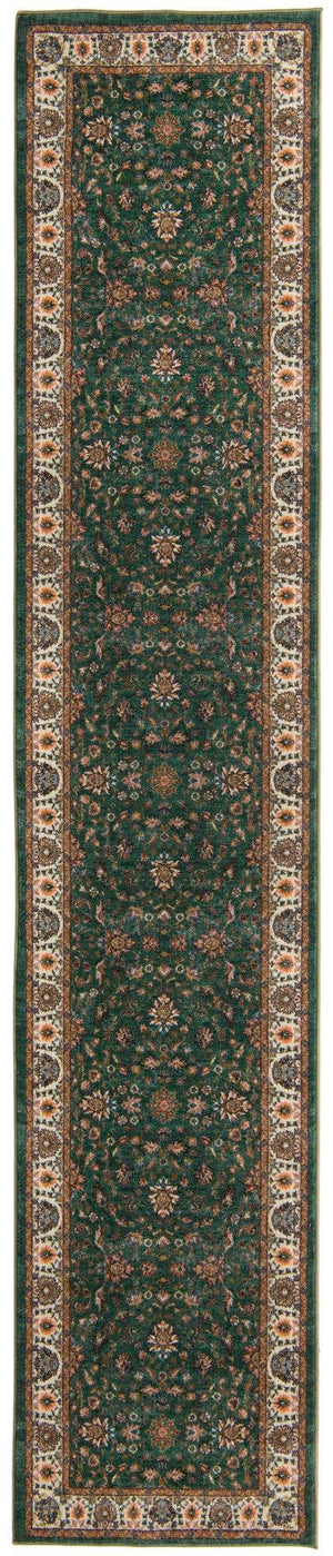Emerald Green 3' x 13' Medina Washable Runner Rug