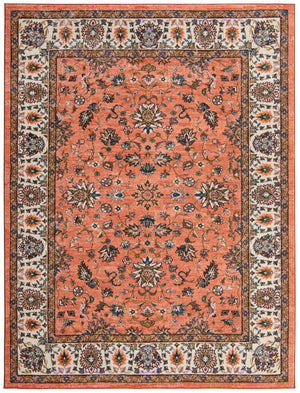 Salmon 8' x 10' 4 Medina Washable Rectangle Rug