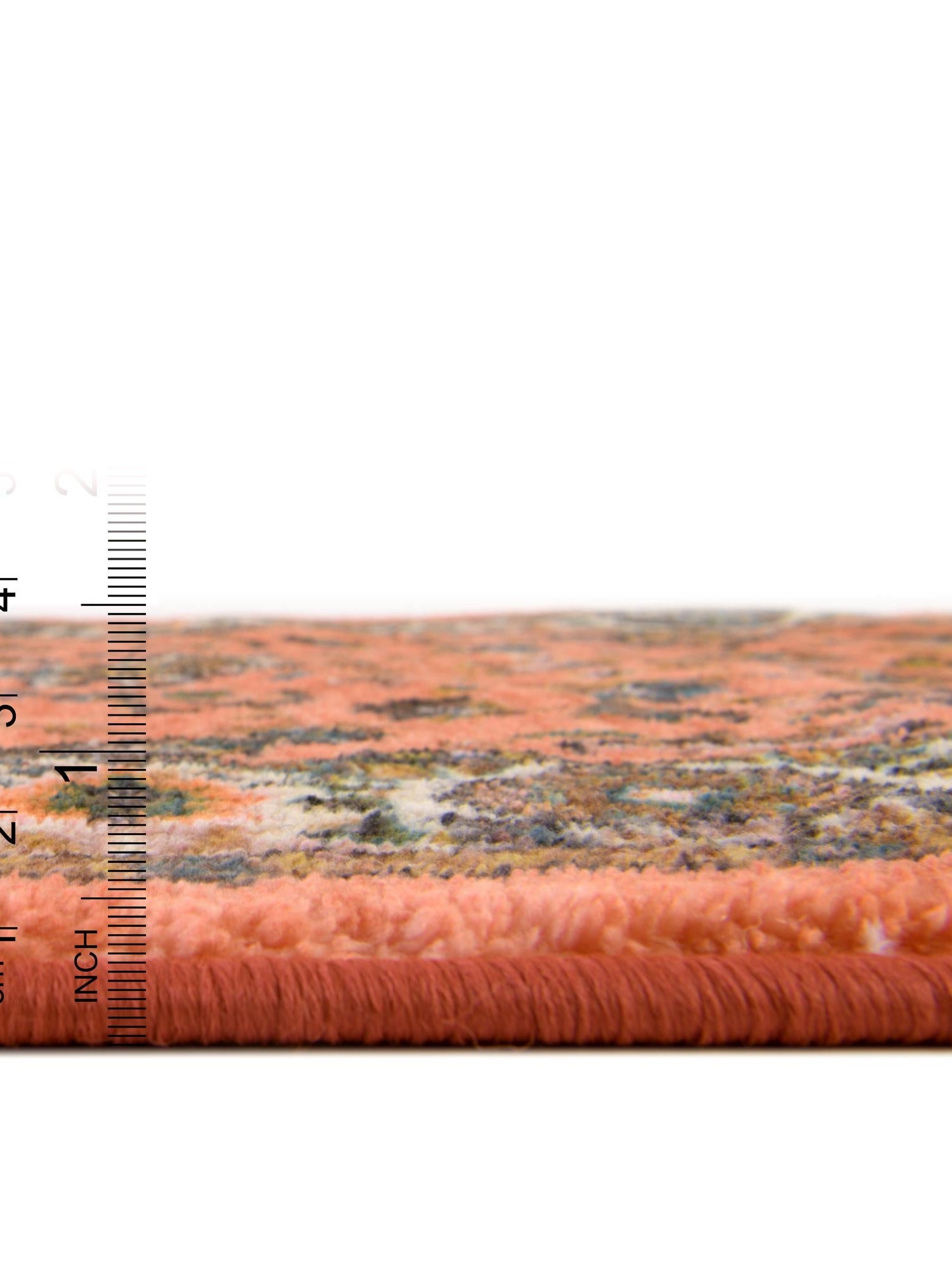 Washable Salmon 7' 10 x 10' 4 Medina Rectangle Area Rug Easy to Clean Stain Resistant & Durable Polyester Classic Carpet for Home Decor & Design for Sale at Rug Engine