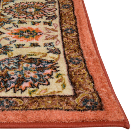 Washable Salmon 7' 10 x 10' 4 Medina Rectangle Area Rug Easy to Clean Stain Resistant & Durable Polyester Classic Carpet for Home Decor & Design for Sale at Rug Engine