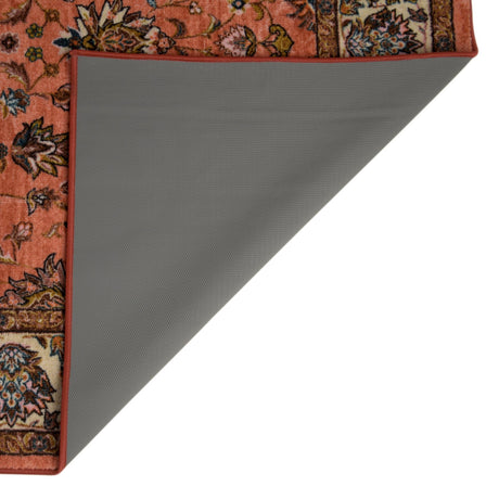 Washable Salmon 5' 3 x 7' 9 Medina Rectangle Area Rug Easy to Clean Stain Resistant & Durable Polyester Classic Carpet for Home Decor & Design for Sale at Rug Engine