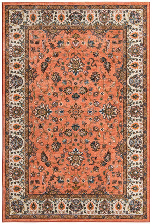 Salmon 5' 3 x 8' Medina Washable Rectangle Rug