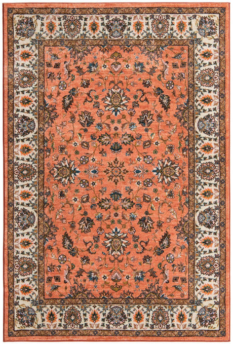 Salmon 5' 3 x 8' Medina Washable Rectangle Rug
