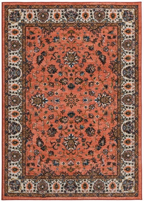 Salmon 4' 4 x 6' Medina Washable Rectangle Rug