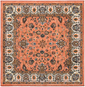 Salmon 3' 3 x 3' 3 Medina Washable Square Rug