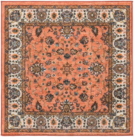 Salmon 3' 3 x 3' 3 Medina Washable Square Rug
