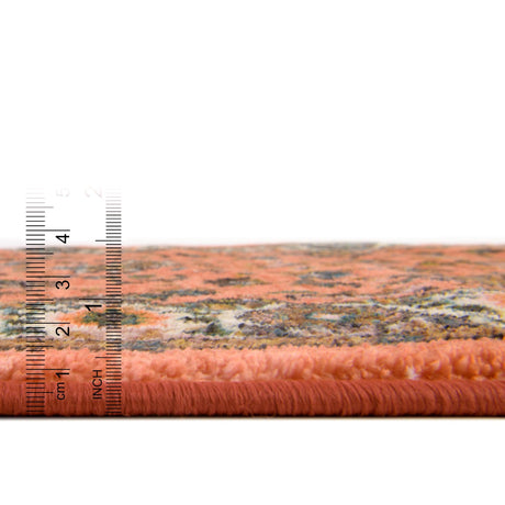 Washable Salmon 5' 3 x 5' 3 Medina Square Area Rug Easy to Clean Stain Resistant & Durable Polyester Classic Carpet for Home Decor & Design for Sale at Rug Engine