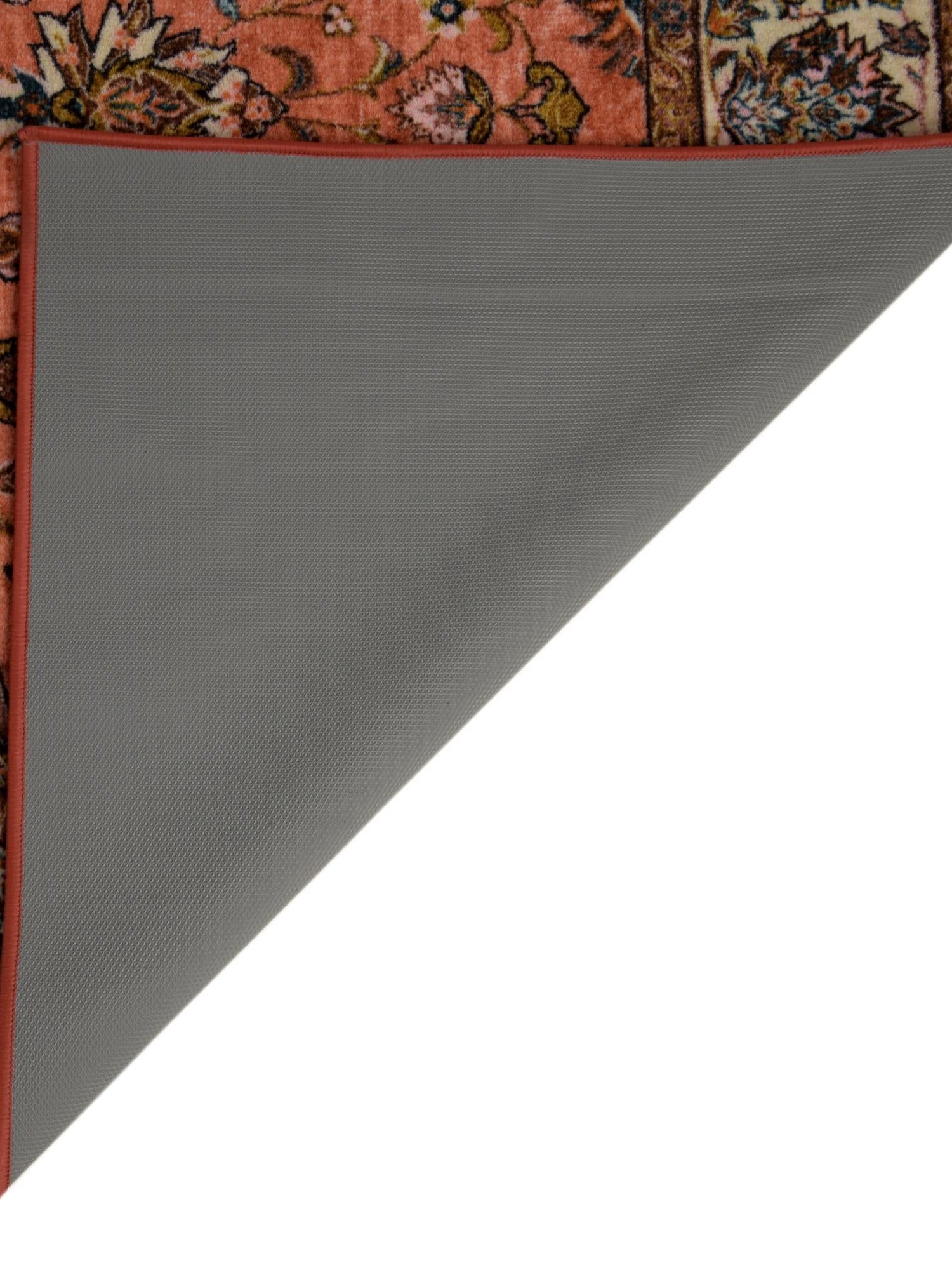 Washable Salmon 7' 10 x 7' 10 Medina Square Area Rug Easy to Clean Stain Resistant & Durable Polyester Classic Carpet for Home Decor & Design for Sale at Rug Engine