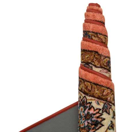 Washable Salmon 3' 3 x 3' 3 Medina Square Area Rug Easy to Clean Stain Resistant & Durable Polyester Classic Carpet for Home Decor & Design for Sale at Rug Engine