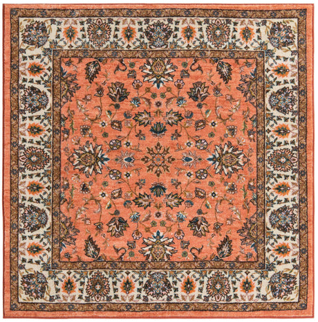 Salmon 5' 3 x 5' 3 Medina Washable Square Rug