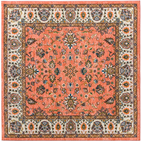 Salmon 8' x 8' Medina Washable Square Rug