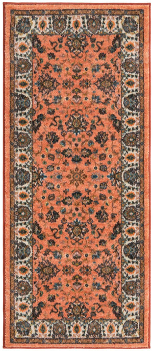 Washable Salmon 2' 2 x 5' Medina Runner Area Rug Easy to Clean Stain Resistant & Durable