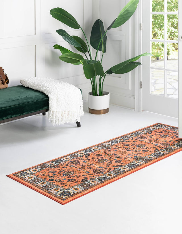 Salmon 2' 2 x 6' Medina Washable Runner Rug