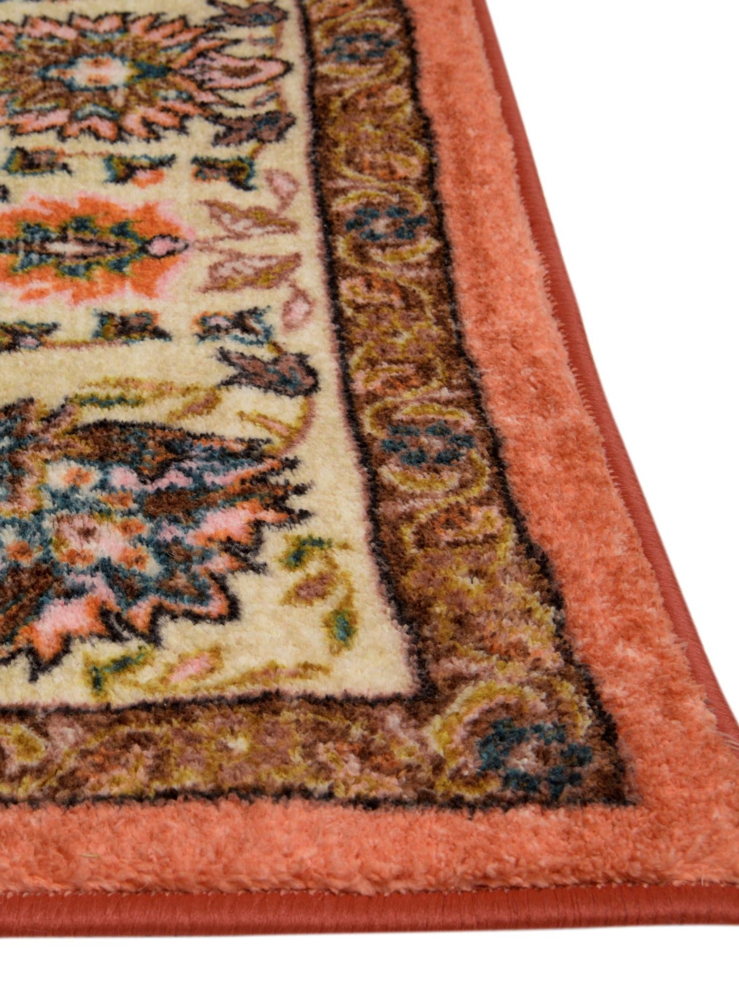 Washable Salmon 2' 2 x 5' Medina Runner Area Rug Easy to Clean Stain Resistant & Durable Polyester Classic Carpet for Home Decor & Design for Sale at Rug Engine