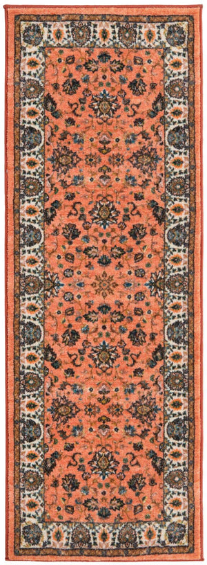 Salmon 2' 2 x 6' Medina Washable Runner Rug