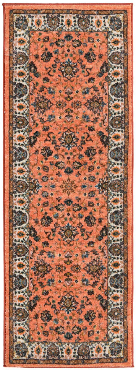 Salmon 2' 2 x 6' Medina Washable Runner Rug