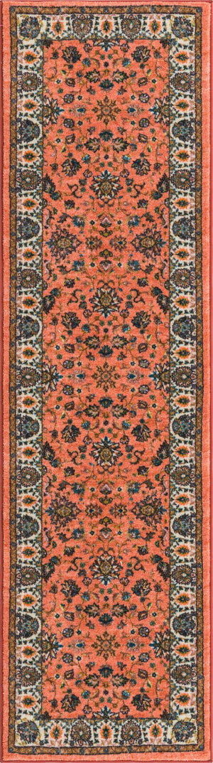 Salmon 2' 2 x 8' Medina Washable Runner Rug