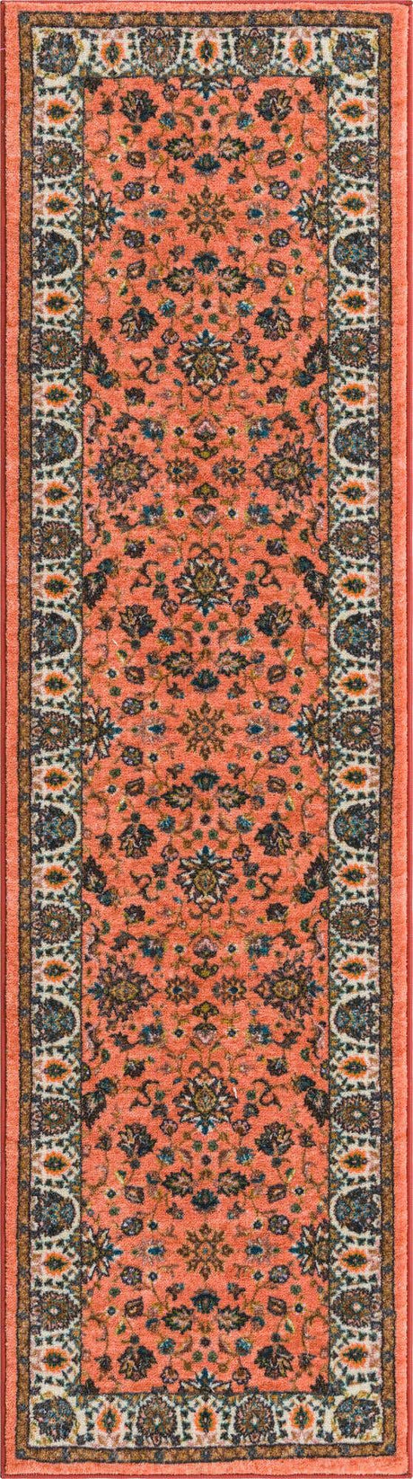 Salmon 2' 2 x 8' Medina Washable Runner Rug