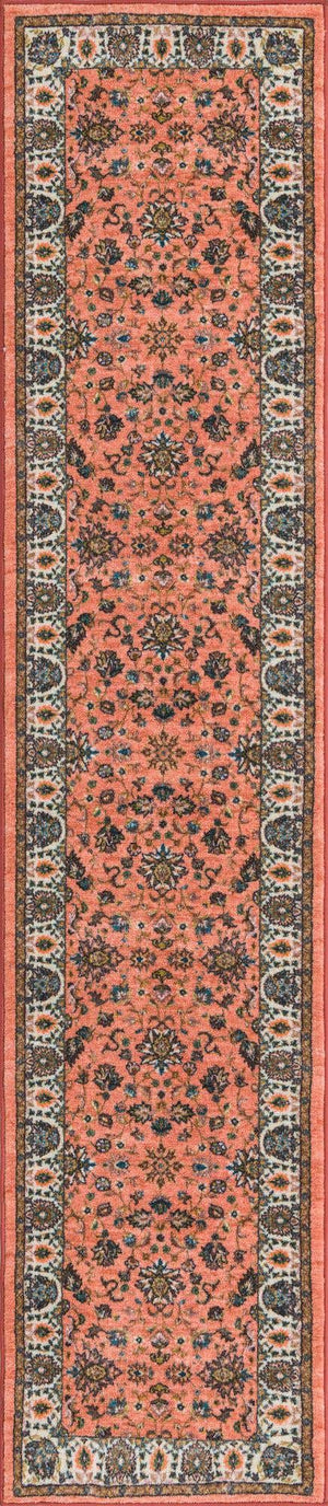 Salmon 2' 2 x 10' Medina Washable Runner Rug