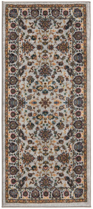 Cloud Gray 2' 2 x 5' Medina Washable Runner Rug