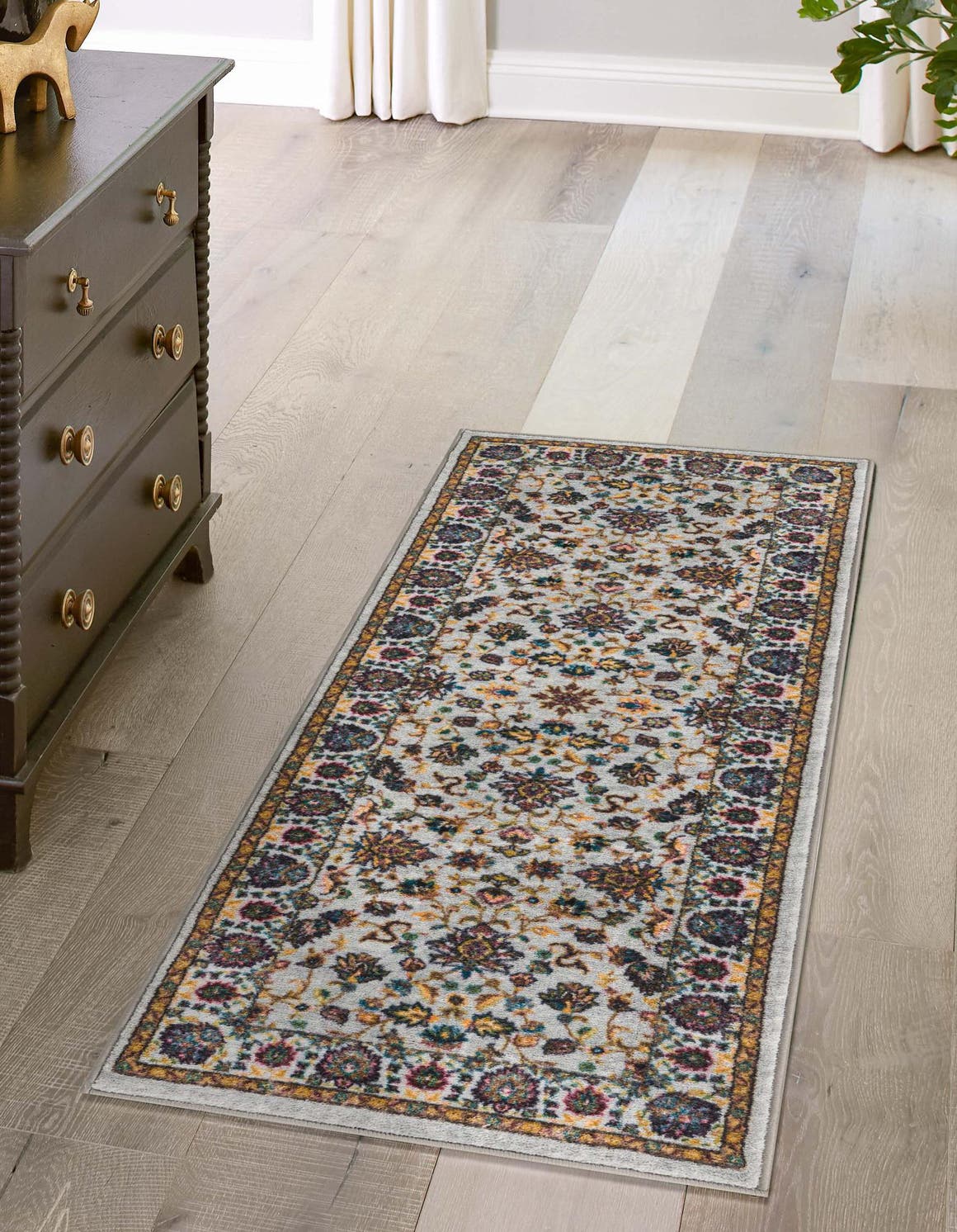 Washable Cloud Gray 2' 2 x 5' Medina Runner Area Rug Easy to Clean Stain Resistant & Durable Polyester Classic Carpet for Home Decor & Design for Sale at Rug Engine