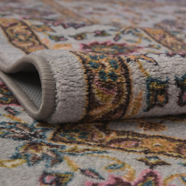Cloud Gray 2' 2 x 5' Medina Washable Runner Rug