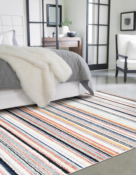 Ivory 7' 10 x 10' Tagine Rectangle Area Rug Durable 100% Polyester Modern Unique Easy Clean Carpet for Indoor Home Decor for Sale at Rug Engine