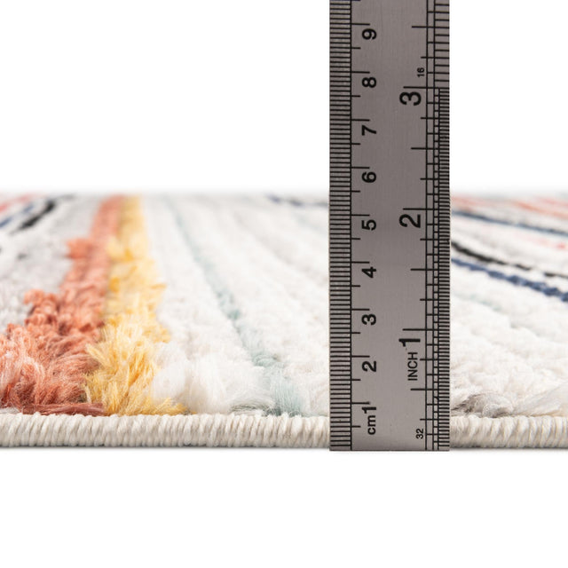 Ivory 7' 10 x 10' Tagine Rectangle Area Rug Durable 100% Polyester Modern Unique Easy Clean Carpet for Indoor Home Decor for Sale at Rug Engine