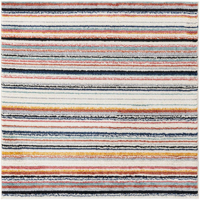 Ivory 5' 3 x 5' 3 Tagine Square Area Rug Durable 100% Polyester Modern Unique Easy Clean Carpet for Indoor Home Decor for Sale at Rug Engine