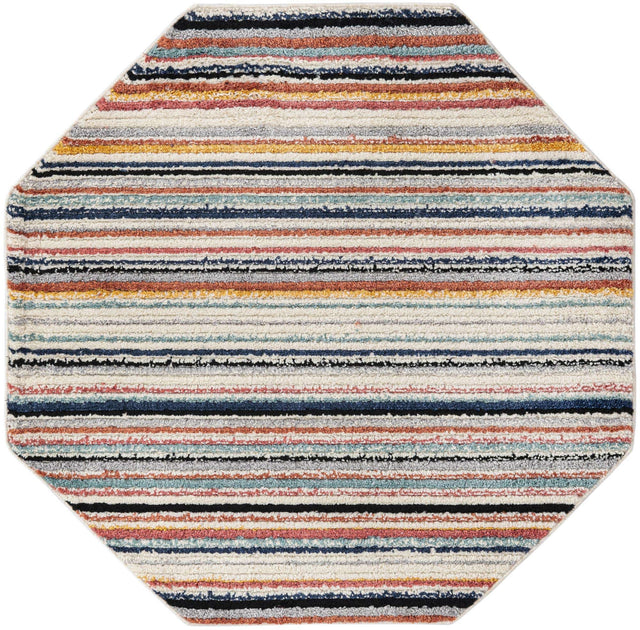 Ivory 5' 3 x 5' 3 Tagine Octagon Area Rug Durable 100% Polyester Modern Unique Easy Clean Carpet for Indoor Home Decor for Sale at Rug Engine